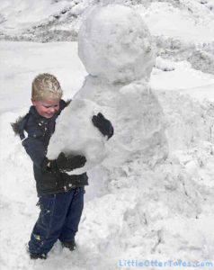 boy and his snowman
