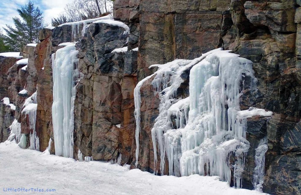 frozen waterfall granite gneiss wall