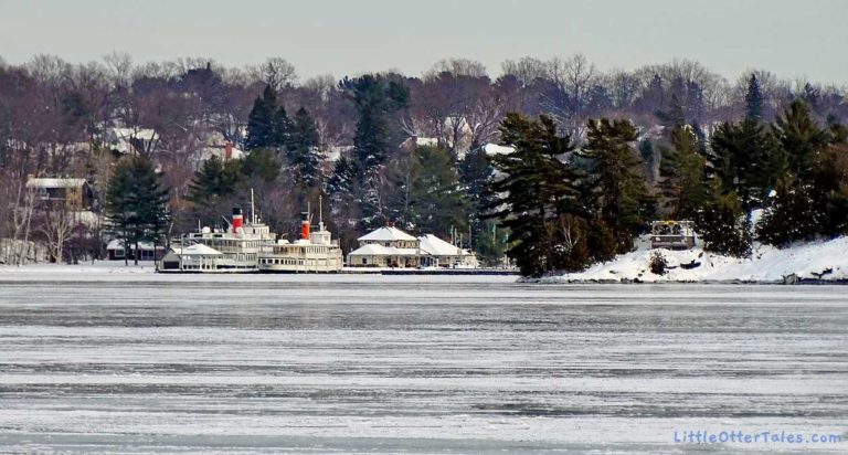 steamships - boats on frozen lake